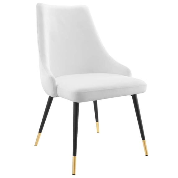 Modway Adorn 17.5" Tufted Performance Velvet Dining Side Chair in White