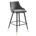 thumbnail image 1 of Adorn Performance Velvet Bar Stool, Gray, 1 of 7