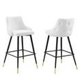 thumbnail image 1 of Modway Adorn Performance Velvet Bar Stool Set of 2 in White, 1 of 9