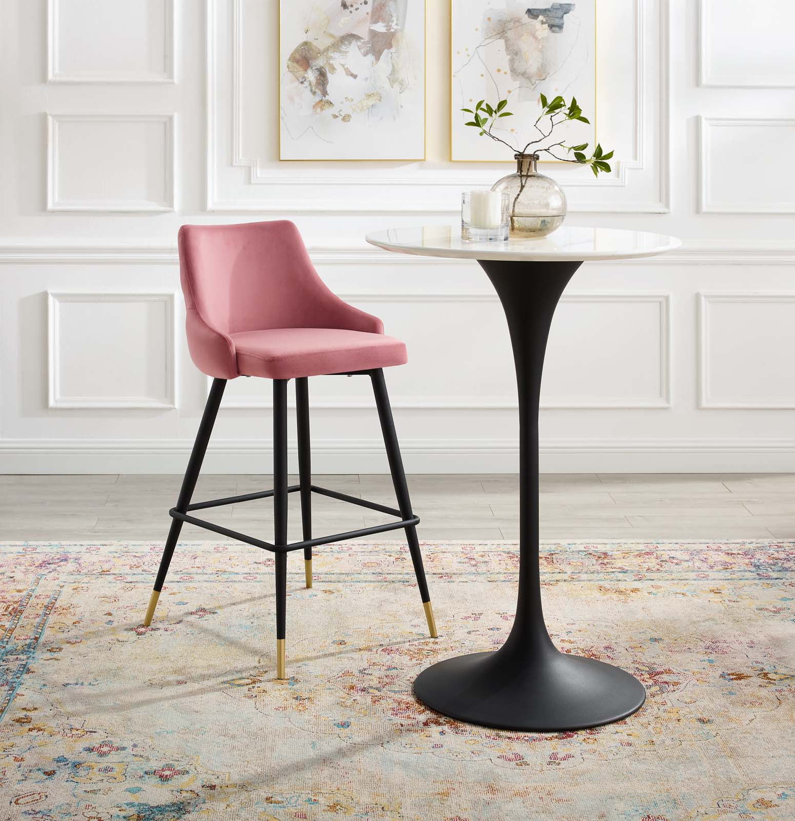 Dusty pink bar stools sale