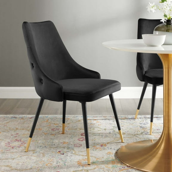 Modway Adorn Tufted Performance Velvet Dining Side Chair in Black