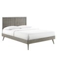 thumbnail image 1 of Modway Alana King Wood Platform Bed with Splayed Legs in Gray, 1 of 11