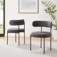 thumbnail image 1 of Modway Albie Boucle Fabric Dining Chairs - Set of 2 in Charcoal Black, 1 of 11