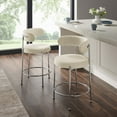 thumbnail image 1 of Modway Albie Fabric Counter Stools - Set of 2 in Beige Silver, 1 of 11