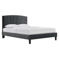 thumbnail image 1 of Modway Alessi Performance Velvet Twin Platform Bed, Multiple Colors, 1 of 3