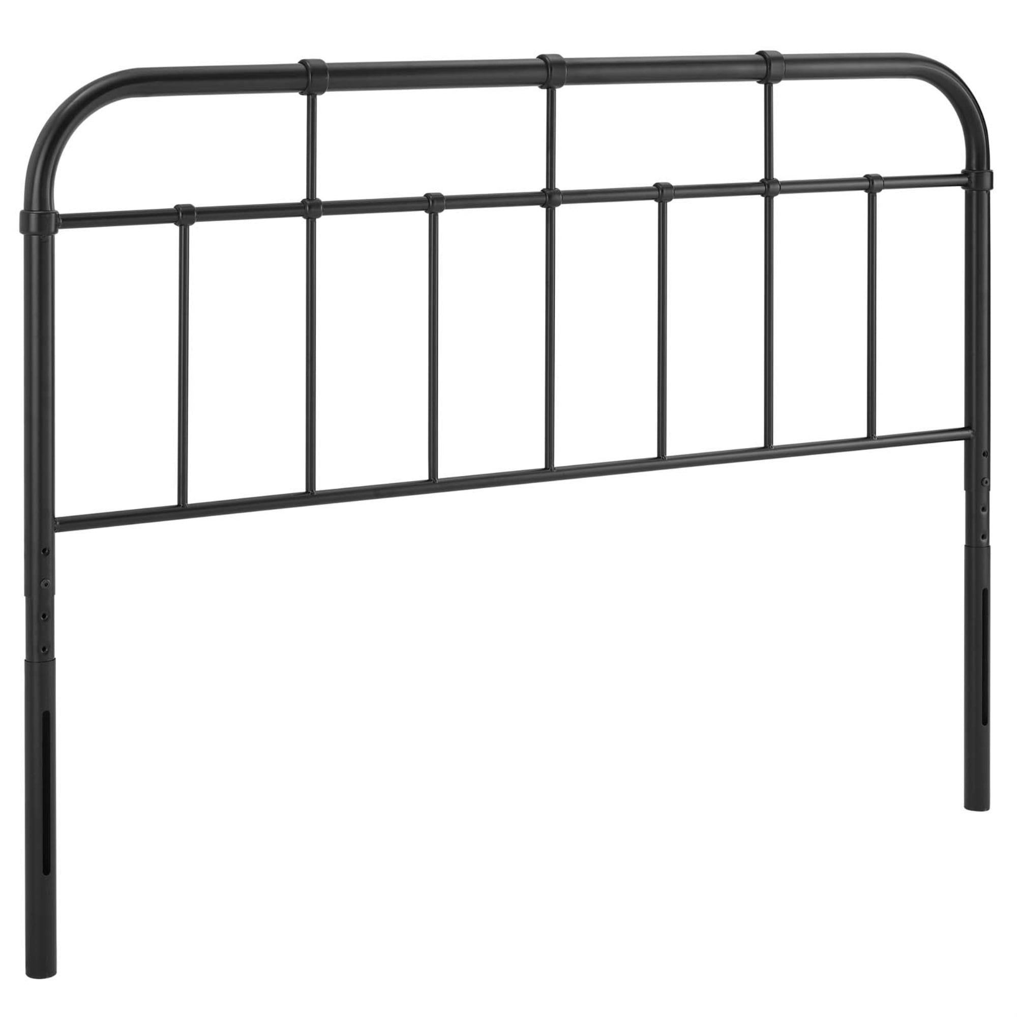 Modway Alessia Modern Farmhouse Queen Metal Spindle Headboard in Black