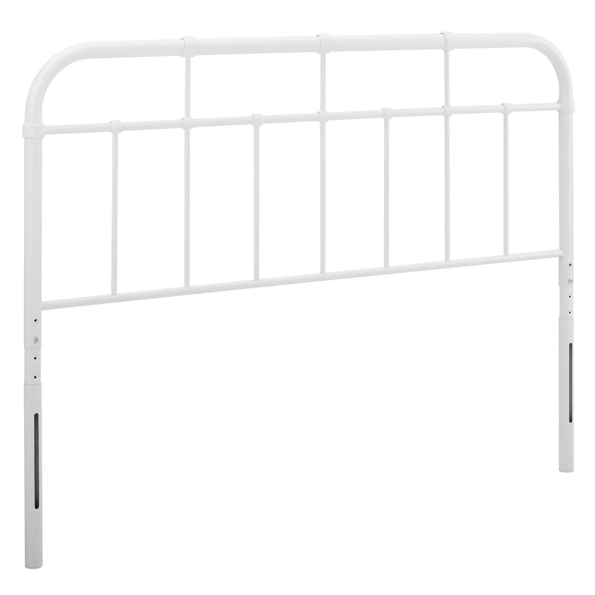 Modway Alessia Modern Farmhouse Queen Metal Spindle Headboard in White