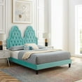 thumbnail image 1 of Modway Alexandria Tufted Performance Velvet Full Platform Bed in Mint, 1 of 10