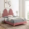 thumbnail image 1 of Modway Alexandria Tufted Performance Velvet Twin Platform Bed in Dusty Rose, 1 of 10