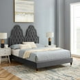 thumbnail image 1 of Modway Alexandria Tufted Performance Velvet Twin Platform Bed in Charcoal, 1 of 10