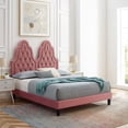 thumbnail image 1 of Modway Alexandria Performance Velvet Twin Platform Bed in Dusty Rose Pink, 1 of 10