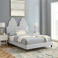thumbnail image 1 of Modway Alexandria Tufted Performance Velvet Twin Platform Bed in Light Gray, 1 of 10