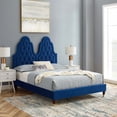 thumbnail image 1 of Modway Alexandria Tufted Performance Velvet Twin Platform Bed in Navy, 1 of 10