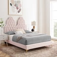 thumbnail image 1 of Modway Alexandria Tufted Performance Velvet Twin Platform Bed - Pink, 1 of 3