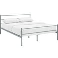 thumbnail image 1 of Modway Alina Powder Coated Sturdy Steel Full Platform Bed Frame in Gray, 1 of 6