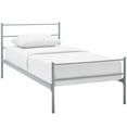 thumbnail image 1 of Modway Alina Powder Coated Sturdy Steel Twin Platform Bed Frame in Gray, 1 of 6