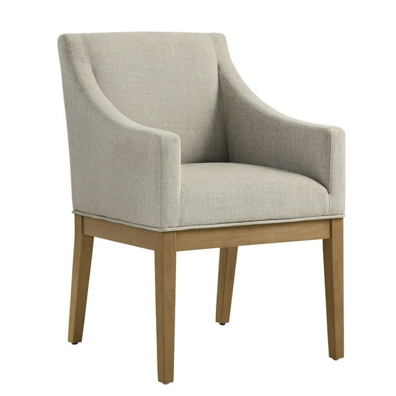 Modway Alton Fabric Upholstered Dining Armchair in Linen Natural