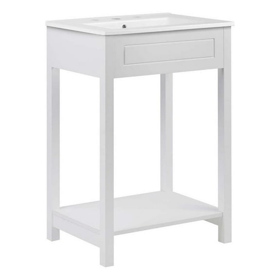 Modway Altura 24" MDF Ceramic and Particleboard Bathroom Vanity in White