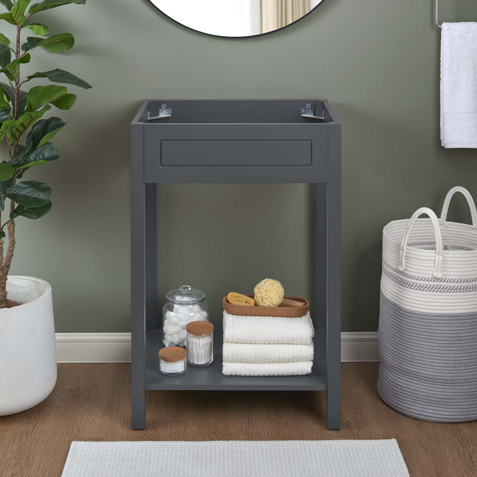 Altura Gray Engineered Wood 24" Bathroom Vanity Cabinet