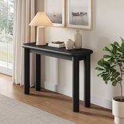 Alvia Oak Wood Console Table in Black