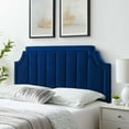 thumbnail image 1 of Modway Alyona Channel Tufted Performance Velvet Twin Headboard in Navy, 1 of 10