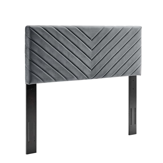 Modway Alyson Angular Velvet King/California King Headboard in Charcoal