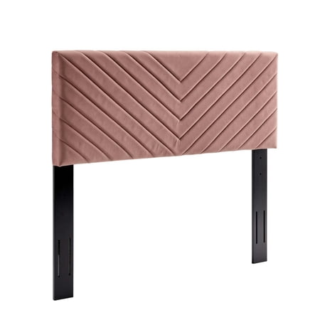 Modway Alyson Angular Channel Tufted Performance Velvet Twin Headboard in Dusty Rose
