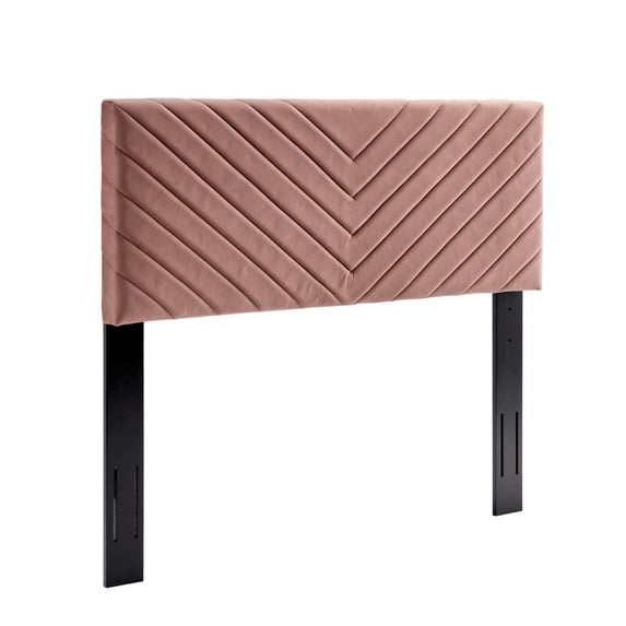 Modway Alyson Angular Channel Tufted Performance Velvet Twin Headboard in Dusty Rose