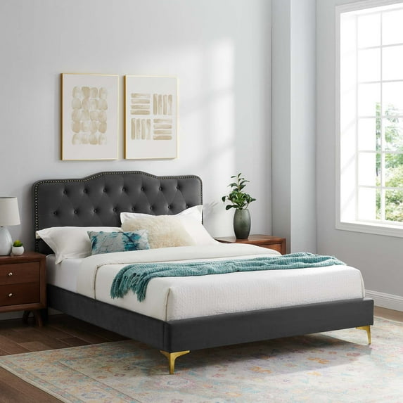 Modway Amber Full Platform Bed in Charcoal