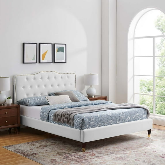 Modway Amber King Platform Bed in White