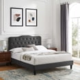 thumbnail image 1 of Modway Amber Tufted Performance Velvet King Platform Bed in Charcoal, 1 of 10