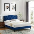 thumbnail image 1 of Modway Amber Tufted Performance Velvet King Platform Bed in Navy, 1 of 10