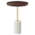thumbnail image 1 of Modway Amina Round Acacia Wood Side Table in White and Walnut, 1 of 10