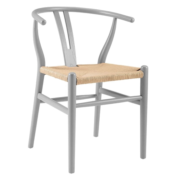 Modway Amish Dining Wood Side Chair in Light Gray