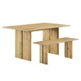thumbnail image 1 of Modway Amistad 60" Modern Wood Dining Table and Bench Set in Oak, 1 of 6
