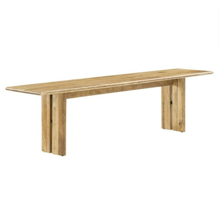 Modway Amistad 18.5" Wood Bench with Adjustable Foot Pads in Oak