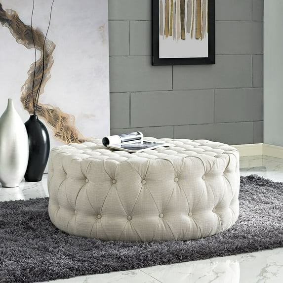 Modway Amour Round Upholstered Ottoman, Multiple Colors