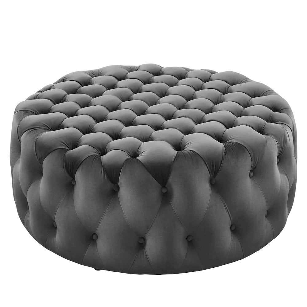 Modway Amour Tufted Button Large Round Performance Velvet Ottoman