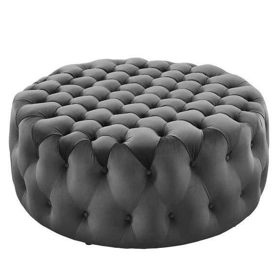 Modway Amour Tufted Button Large Round Performance Velvet Ottoman