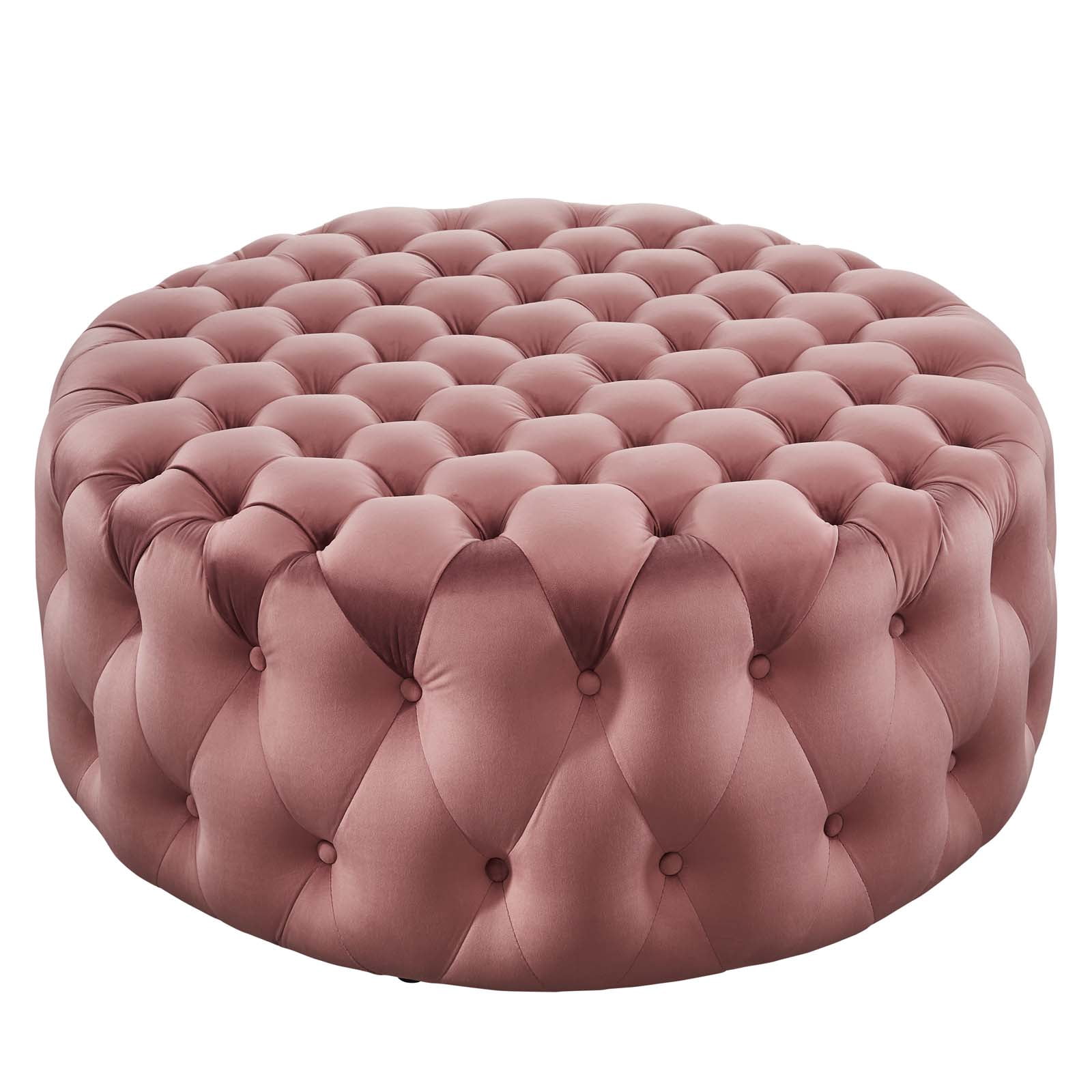 Modway Amour Tufted Button Large Round Performance Velvet Ottoman ...