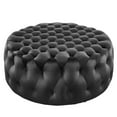 thumbnail image 1 of Amour Tufted Button Large Round Performance Velvet Ottoman, 1 of 6