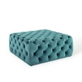 thumbnail image 1 of Modway Amour Tufted Button Large Square Performance Velvet Ottoman in Sea Blue, 1 of 6