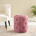 thumbnail image 1 of Modway Amour Tufted Button Round Performance Velvet Ottoman in Dusty Rose, 1 of 6