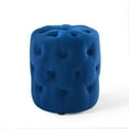thumbnail image 1 of Modway Amour Tufted Button Round Performance Velvet Ottoman in Navy, 1 of 6