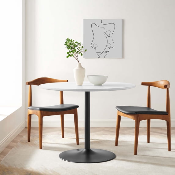 Modway Amuse 40" Dining Table in Black White