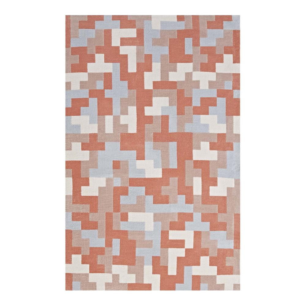 Modway Andela Interlocking Block Mosaic 8x10 Area Rug in Multicolored ...