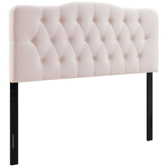 Modway Annabel Full Diamond Tufted Performance Velvet Headboard in Pink