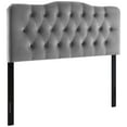 thumbnail image 1 of Modway Annabel Queen Diamond Tufted Performance Velvet Headboard in Gray, 1 of 8