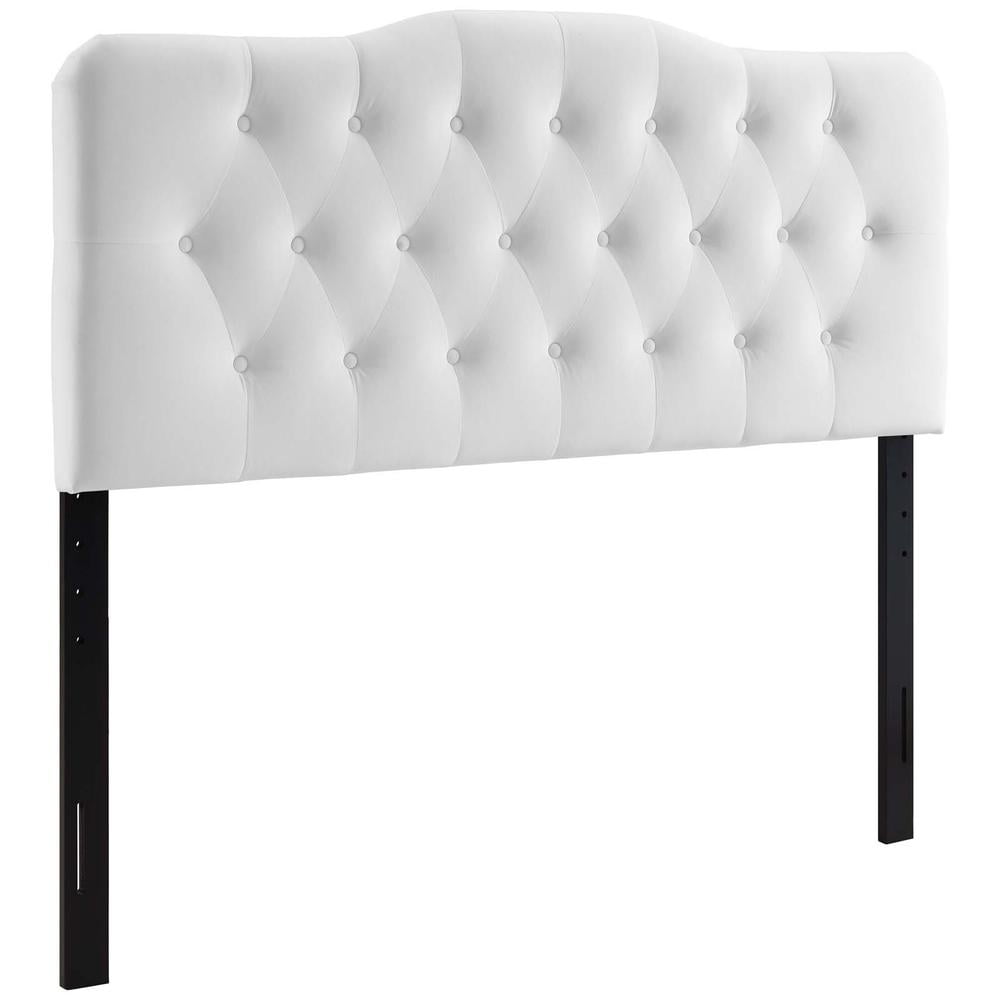 Modway Annabel Queen Diamond Tufted Performance Velvet Headboard in White