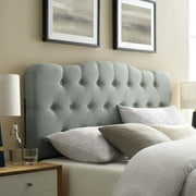 Modway Annabel Queen Upholstered Polyester Fabric Headboard in Gray